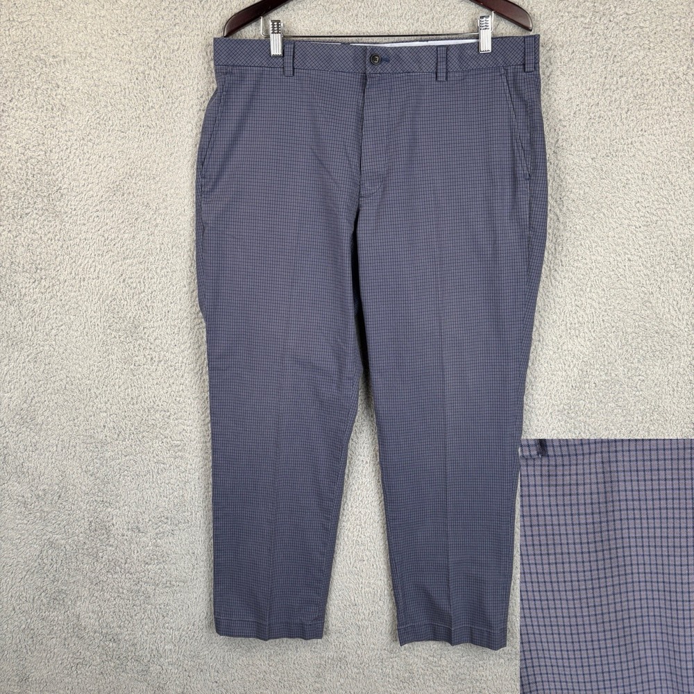 Brooks Brothers Chino Pants Mens 37x30 Blue Clark Stretch Geometric Lightweight